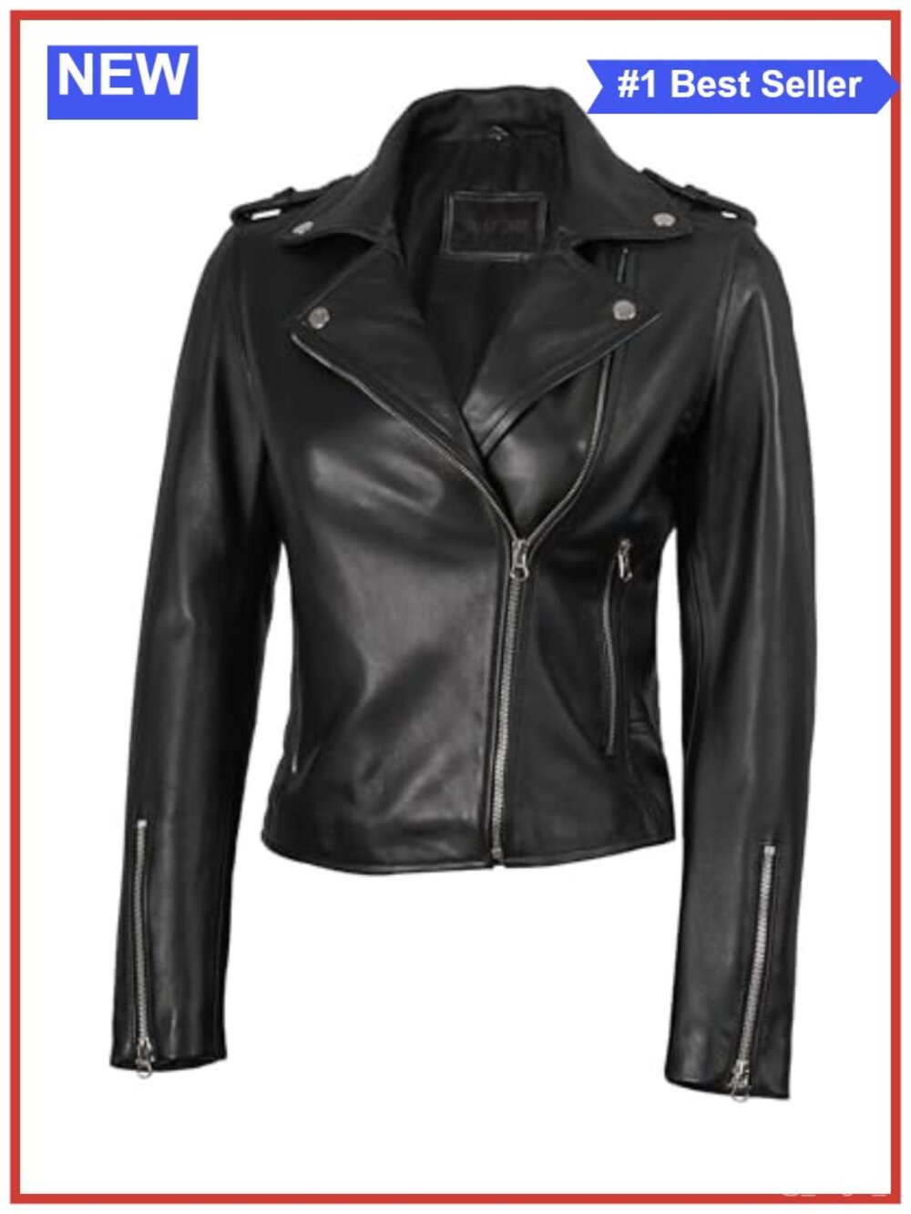 Genuine Lambskin Leather Jacket Asymmetrical Moto Biker Womens Outerwear